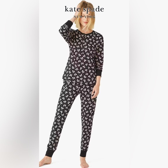 kate spade Other - 💕NWT Kate Spade New York Designer Luxury Women’s Pajama 2PC Set Black/Pink MED